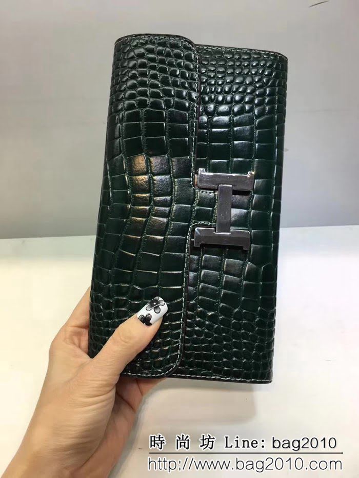 愛馬仕Hermès鱷魚紋 constance康斯坦錢包 凱莉手包 0AM1190